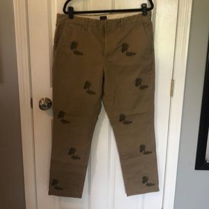 J. Crew Embroidered khaki’s
